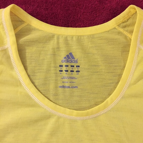 ADIDAS bright yellow sheer T-shirt size S - Picture 3 of 3